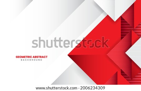 Abstract red, grey and white modern geometric background.Template design for poster, banner, backdrop, flyer, etc. Vector illustration