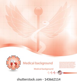 Abstract red grid medical background