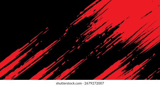 Abstractas grunge rojo con fondo negro. Grunge texturizado. Diseño moderno. Ilustración vectorial.