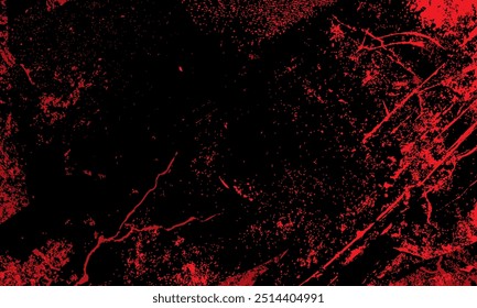 Abstract red grunge brush stroke on black background. Vector illustration
