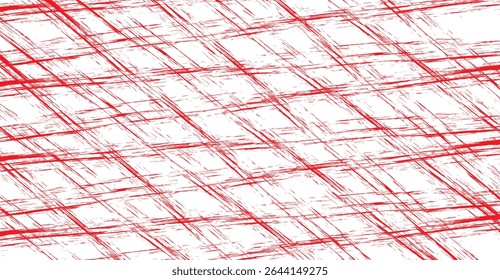 Abstract Red Grunge Lines on White Background: A Modern Artistic Design with Textured Strokes and Diagonal Pattern for Creative Projects and Visual Appeal