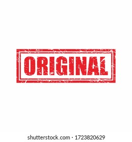 Abstract Red Grunge Original Stamp Label Illustration Design, Original Mark Template Vector