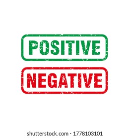 Resumen Grunge Rojo Positivo Sello Negativo de Goma Señal Vector de Ilustración, Sello de Texto Negativo Positivo, Marca, Plantilla de Diseño de Etiqueta