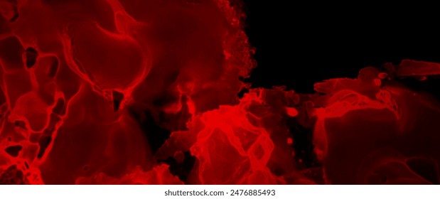 Abstract red grunge vector background with bright colors splashes for cover design, poster, cover, banner, flyer and cards. Valentines day. Red futuristic 3d texture illustration. Flowing vape effect