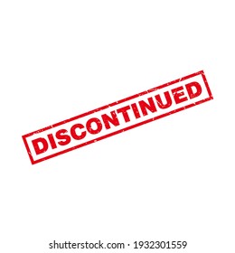 Abstract Red Grungy Discontinued Rubber Stamp Sign Illustration Vector, Discontinued Text Seal, Mark, Label Design Template