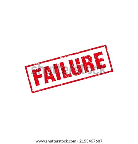 Abstract Red Grungy Failure Rubber Stamp Sign Illustration Vector, Failure Text Seal, Mark, Label Design Template