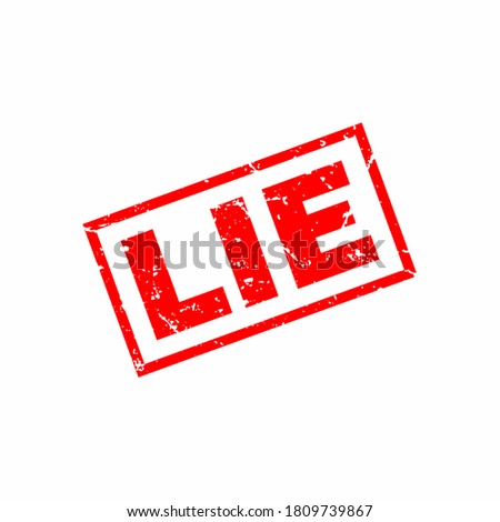 Abstract Red Grungy Lie Rubber Stamps Sign Illustration Vector, Lie Text Seal, Mark, Label Design Template
