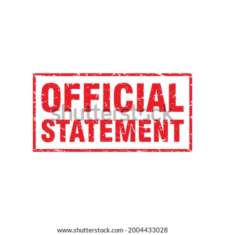 Abstract Red Grungy Official Statement Rubber Stamp Sign Illustration Vector, Official Statement Text Seal, Mark, Label Design Template