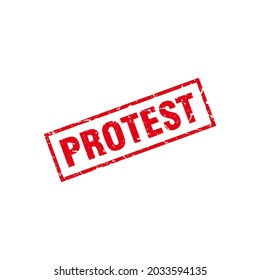 Resumen de la protesta de grises rojos Protest Rubber Stamp Sign Illustration Vector, Protest Text Seek, Mark, Label Design Template