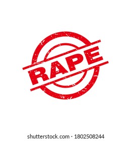 Resumen de sellos de goma de violar con forma de círculo Signo de ilustración, sello de texto de violación, marca, plantilla de diseño de etiquetas