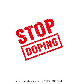 Resumen Red Grungy Stop Doping Rubber Stamp Sign Vector De Ilustración, Stop Doping Text Sello, Mark, Label Design Template
