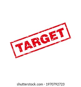 Abstract Red Grungy Target Rubber Stamp Sign Illustration Vector, Target Text Seal, Mark, Label Design Template