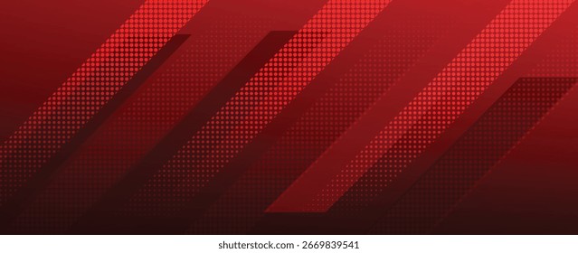 Fondo abstracto de semitono rojo. Fondo futurista moderno. Ilustración vectorial