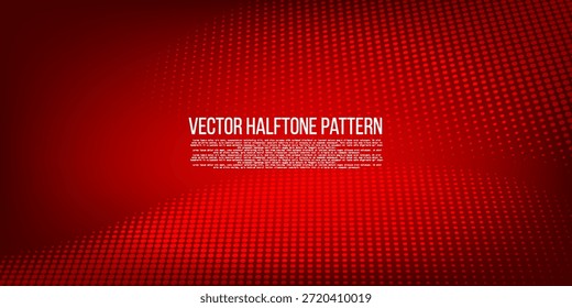 Plano de Fundo de Meio-Tom Vermelho Abstrato com Padrão de Gradiente Dinâmico. Design moderno e criativo na moda em ilustração vetorial