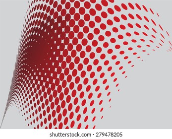 Abstract red halftone flag background