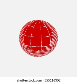 Abstract red halftone, gray background vector







