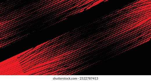 Textura de gradiente de padrão de meio-tom vermelho abstrato com fundo digital de tecnologia. Estilo de banda desenhada pop art