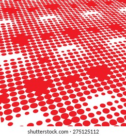 Abstract red halftone vector. Hatbox 