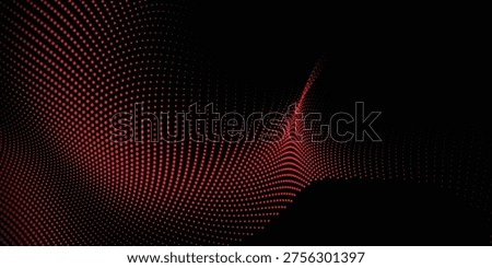 Abstract red halftone wave background with flowing dotted gradient, warm modern texture 