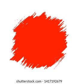 Abstract red hand drawn grunge painting, isolated on white background, grunge textured backdrop, vector