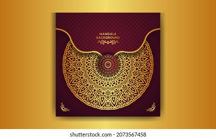 Abstract red hand drawn mandala background design with abstract lines