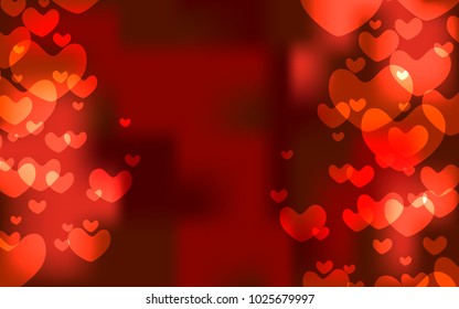 abstract red heart background with glowing effect, blank heart background for banner 