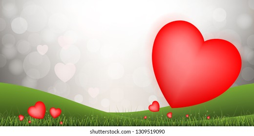 Abstract red heart background for Valentine's day and wedding card with sweet and romantic moment. Vector illustration design.