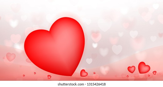 Abstract red heart background for Valentine's day and wedding card with sweet and romantic moment. Vector illustration design.