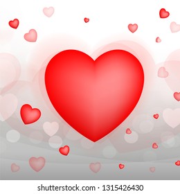 Abstract red heart background for Valentine's day and wedding card with sweet and romantic moment. Vector illustration design.