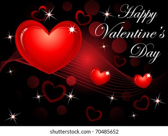 abstract red heart background vector illustration