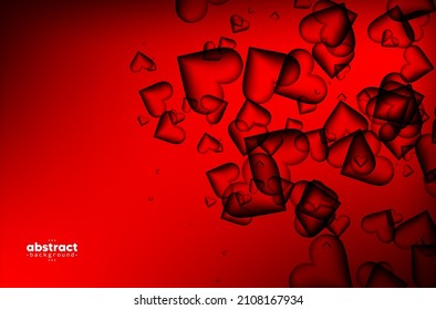 Abstract red heart digital, design concept background and wallpaper, banner backdrop, vector eps