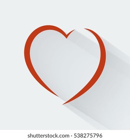 Abstract red heart Flat style