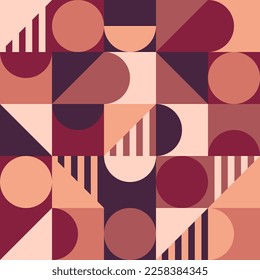 Abstract red heart graphic background and geometry shape pattern.