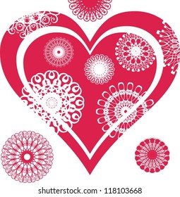 abstract red heart with laces