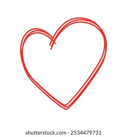 Vector de línea de corazón rojo abstracto