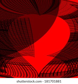 abstract red heart shape background