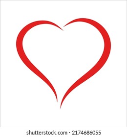 Abstract Red Heart Shape Outline Symbol Stock Vector (Royalty Free ...