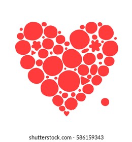 Abstract red heart shape, sketch for your design