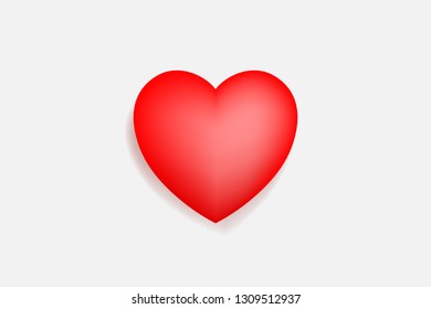 Abstract red heart symbol for Valentine's Day. Heart shape for decorative card, website, template design, postcard, special offer sale, advertising, mobile application. Vector illustration.