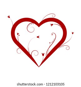 Abstract red heart - vector illustration