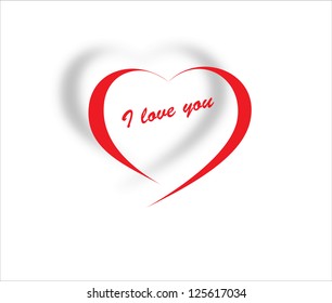 Abstract red heart - vector illustration