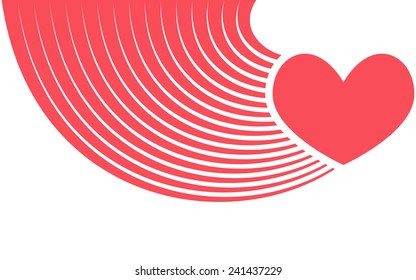 Abstract red heart  vector illustration