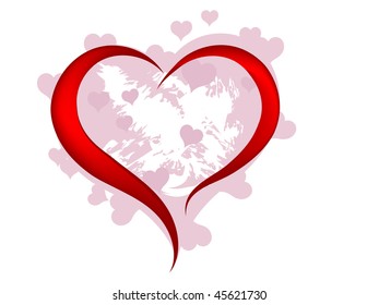 Abstract red heart  - vector illustration