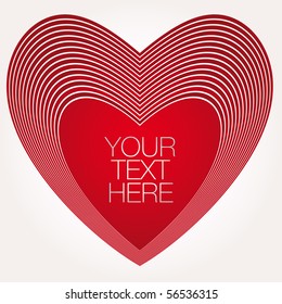Abstract red heart - vector illustration