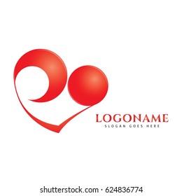 Abstract Red Heart Vector Illustration.