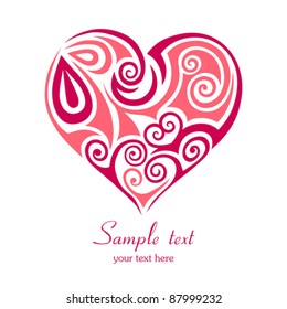 Abstract red heart. Vector illustration