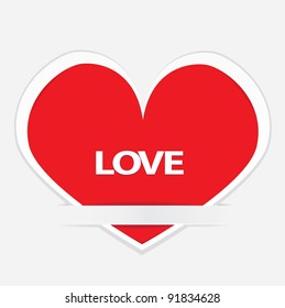 Abstract red heart - vector illustration. St. Valentine's Day greeting card.