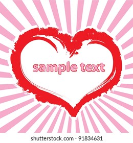 Abstract red heart - vector illustration. St. Valentine's Day greeting card.
