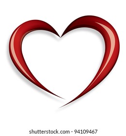 Abstract red heart - vector illustration