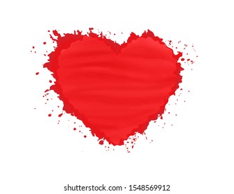 Abstract Red Heart Watercolor Paint Isolated Stock Vector (Royalty Free ...